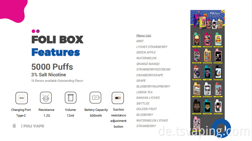 Foli -Box -Einweg -Vape Foli Box Disposable Vape